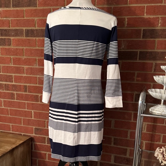 Lilly Pulitzer Navy & White Marlowe Coconut Stripe Pima Cotton Tee Shirt Dress - Picture 5 of 8